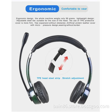 China BT202 wireless noise-cancelling business headset call center game music learning
